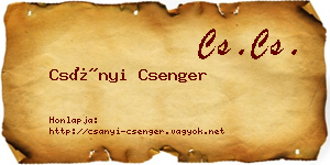 Csányi Csenger névjegykártya